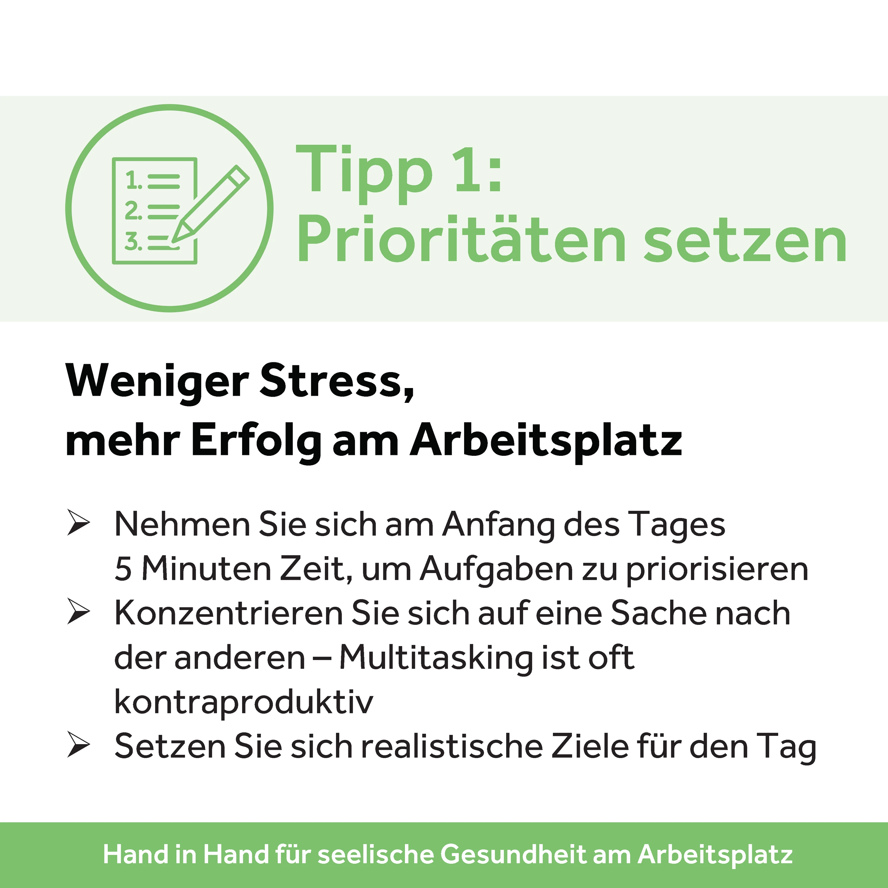 Tipp 1 Priorit&auml;ten setzen: Weniger Stress, mehr Erfolg am Arbeitsplatz
